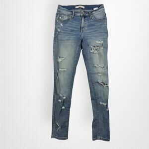 Kancan Women's Distressed Light Wash Skinny Jeans‎ Size 7
